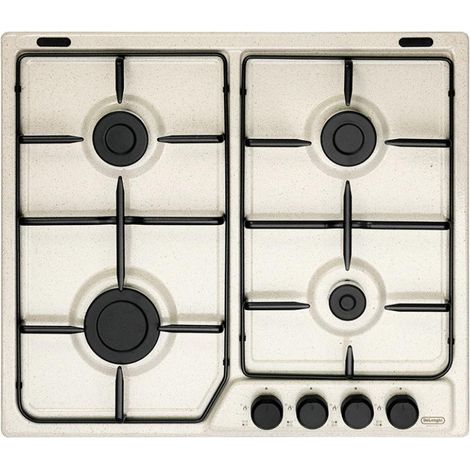 De'Longhi FFS 46 ASV Family Piano cottura Gas 60 cm 4 fuochi da incasso accensione elettrica colore Avena (1/2)