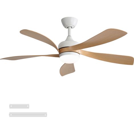 Ventilateur de plafond avec éclairage LED, moteur DC silencieux et télécommande, ABS blanc, 106 cm -PANGIVO (1/5)