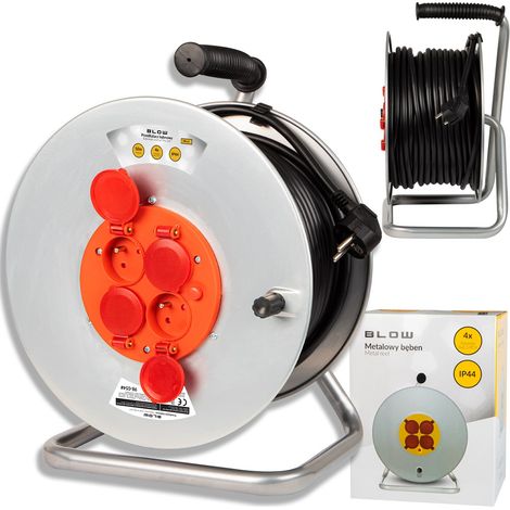 Blow PR-61 enrollador de cable exterior 50 m metal robusto (1/4)