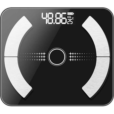 Pèse-Personne électronique, Balance numérique, Design Ultra Fin avec Capteurs Haute Précision et Verre Trempé (kg/lbs/stone) (1/2)