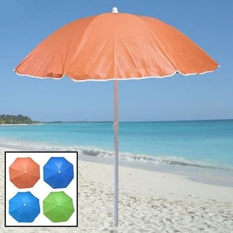 TrAdE Shop Traesio - Ombrellone Mare Spiaggia In Tnt ø151x180cm Con Snodo 8 Stecche Da 90cm 4 Colori 631942a - (1/5)