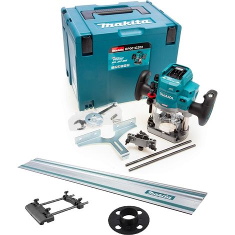 Makita RP001GZ02 40V XGT Brushless 1/2'' Plunge Router 12mm Bare + 1.5m Rail (1/5)