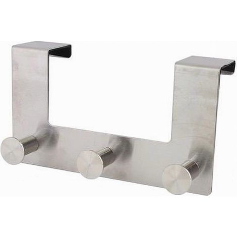 Cleafe - Appendiabiti Da Porta Con 3 Ganci 19.5 X 11.5cm Silver Asciugamani Vestiti 87784 - (1/2)