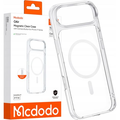 Custodia magnetica trasparente rinforzata Mcdodo per iPhone 17 Air con MagSafe. (1/5)