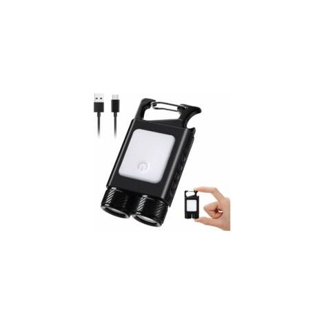 Mini linterna LED, linterna EDC de 500 lm, linterna LED recargable por USB con llavero, linterna magnética impermeable IP65.