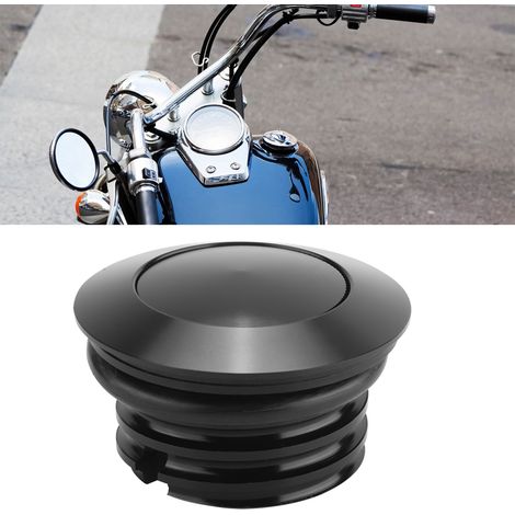 Couvercle de réservoir de carburant modifié en alliage de chrome noir pour moto (sens horaire) (1/5)