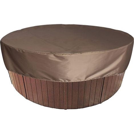 Couverture de Piscine Ronde Bâche Solaire pour 190T 210x30cm Marron (1/5)