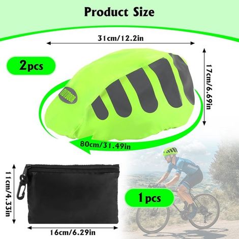 2-teiliger Fahrradhelm-Regenschutz – Wasserdichter und reflektierender Helmschutz für optimalen Schutz (1/5)
