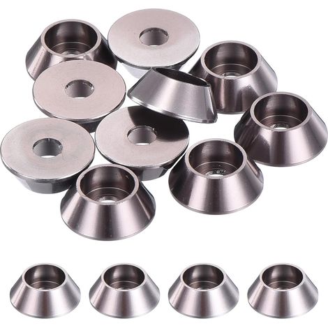M3 Kegel-Unterlegscheiben, eloxierte Aluminium-Kegelkopfdichtungen für RC/FPV/PC/Drohnenschrauben/mechanische Zubehörteile, 10er-Pack (Titangrau) (1/5)
