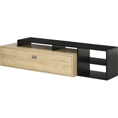 Mobile/panca porta TV per televisori fino a 65 pollici con ripiano rimovibile, stile contemporaneo, anta a ribalta, per soggiorno/camera da letto