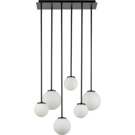 Suspension moderne barre 6 globes blancs G9 Tulia Sigma (1/3)