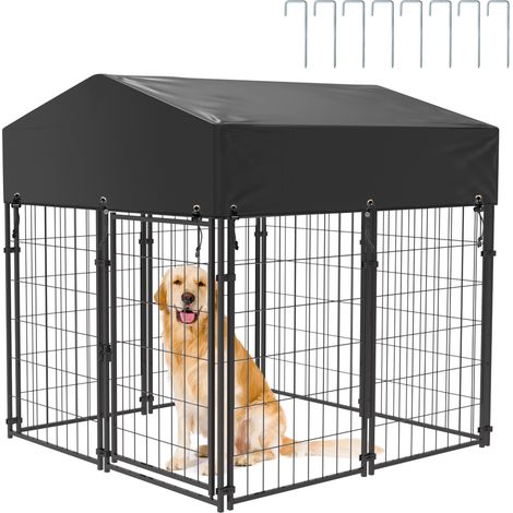 BingoPaw Parque para Mascotas Perros Corral con Toldo Impermeable para Exterior, 120 x 127 x 134cm (1/5)