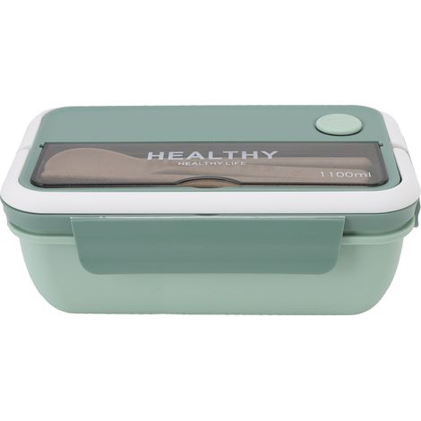 Boîte-repas isolée 1100ml, grande capacité étanche pour salades - idéale bureau, vert (1/5)