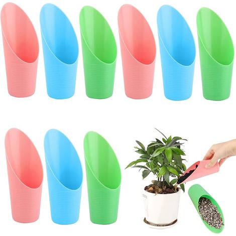 9 Pack Plastic Soil Scoops for Bonsai, Small Potting Scoops for Succulents, Indoor Flower Planting and Bonsai Growing (1/5)