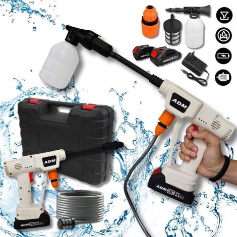 Hochdruckreiniger - ADM - Mini - 200W - 2x Batterien - Kabellos - Weiß