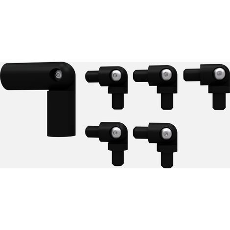 Kordo – Kit d'angle pour garde-corps – Raccord pour tube de main courante – Compatible angles 90° à 180° – Installation facile sur surfaces planes