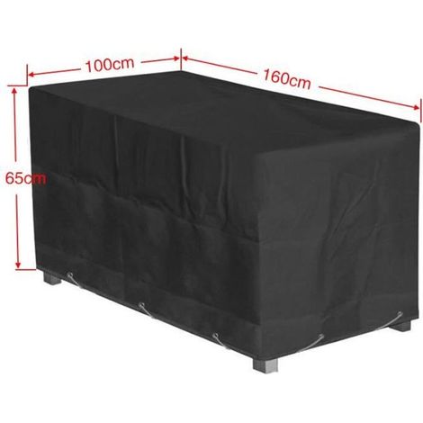Housse de protection pour salon de jardin - Noir - 16010065cm - Résistante à l\'eau et à la poussière (1/4)