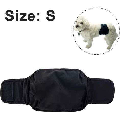 Dog Cinch (Lot de 3) - Couche super absorbante pour chien pour homme lavable - Couche réutilisable pour chien pour homme, noir, S (1/4)
