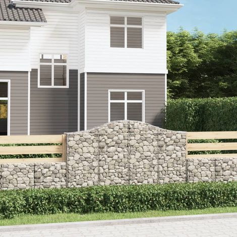 Gabion à arc élevé 200x30x120/140 cm Fer galvanisé