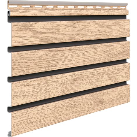 Fassadenverkleidung PVC 295 x 28,3 cm eiche hell/schwarz Innenwandfliese