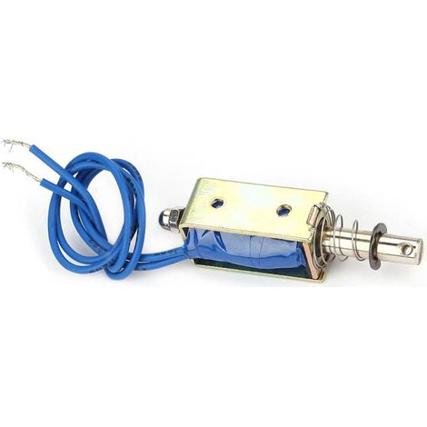 Électroaimant CC à poussée-traction traversante JF-0530B : force d'aspiration de 5 N, 6 V/12 V/24 V, course de 10 mm. (1/5)