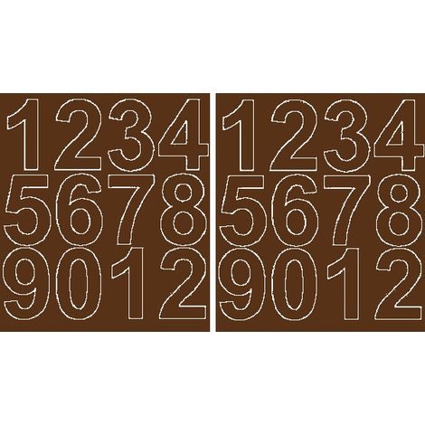 Autocollants chiffres 7 cm marron mat