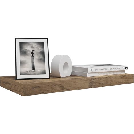 WOLTU Wall Storage Shelf CD Media Storage Rack 90 x 22.9 x 3.8 cm Vintage Brown
