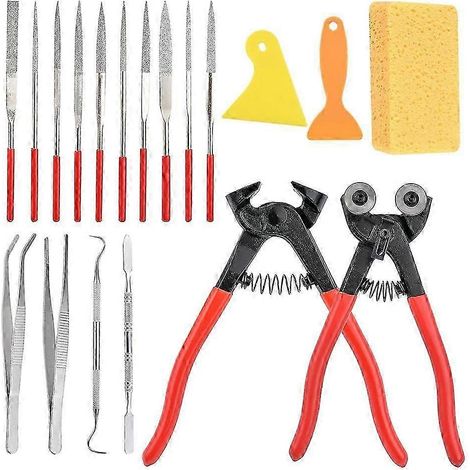 Kit d'outils de mosaïque 19 pièces, outils de coupe professionnels pour mosaïque de verre et de céramique (1/5)