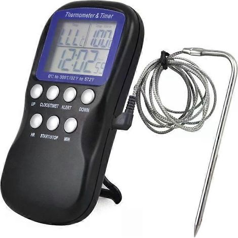 Thermomètre alimentaire numérique - 2 sondes électroniques avec minuterie et capteur de température (1/5)