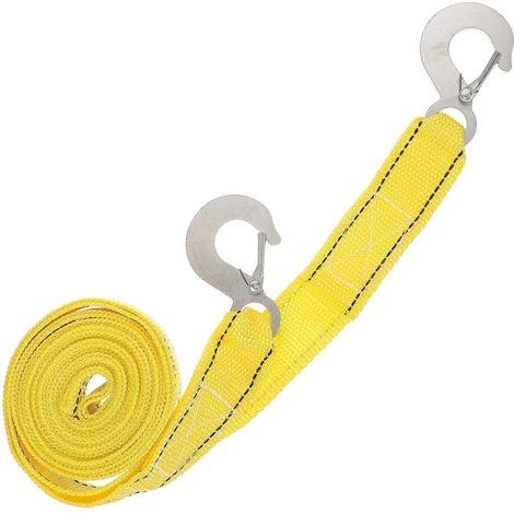 Sangle de remorquage pour véhicule, corde de remorquage extérieure portable avec crochet, sangle pour remorque de voiture ou de remorque extérieure-400x4cm-Yellow (1/4)