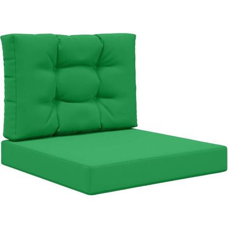 Ensemble de deux coussins pour canapé d'extérieur, en polyester vert (1/5)