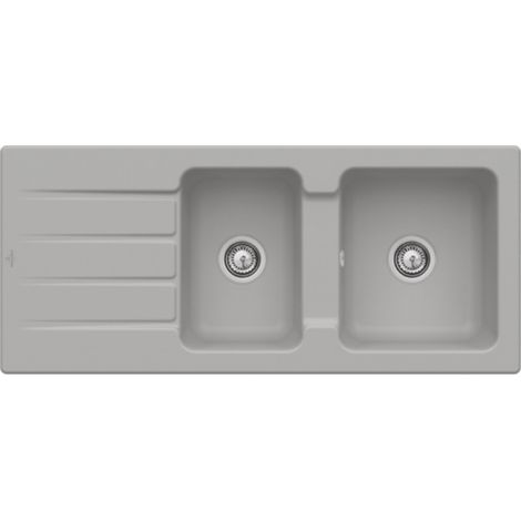 Evier 1 bac et demi 116 x 51 cm VILLEROY ET BOCH Architectura 80 Fossile