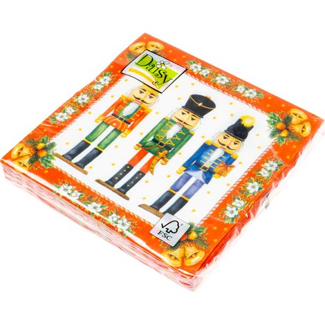 Tovaglioli di carta 33x33 cm con motivo schiaccianoci, perfetti per la tavola delle feste (1/2)