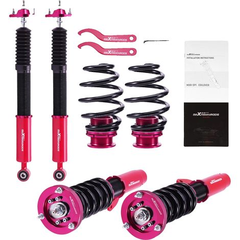 Amortisseurs réglables, Acier haute résistance, Hauteur ajustable de 30 mm à 50 mm, Compatible avec la Série 3 E46, Maniement amélioré, Testé pour la durabilité (1/5)