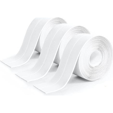 Pieces White Silicone Sealant Roll for Bathroom, White Adhesive Tape for Kitchen, Leak-Proof Sealing Tape Suitable for Bathrooms, Toilets, and Many Other Uses (320 x 3.8 cm) (1/5)