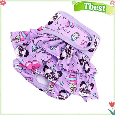 Tbest Couches pour chiens femelles Lot De 3 Culottes Réutilisables Pour Chienne animalerie manteau Violet S pour 44 à 77 lb (1/5)