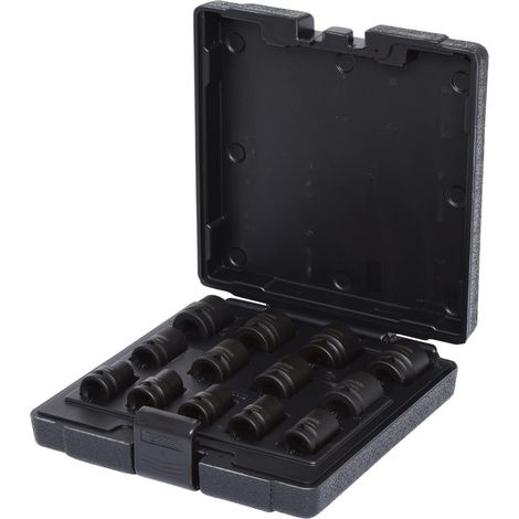 KS Tools 515.0900 Serie di Bussole Poligonali per Avvitatori ad Impulsi, Corte, 13 Pezzi, 10-24 mm, 1/2" (1/5)