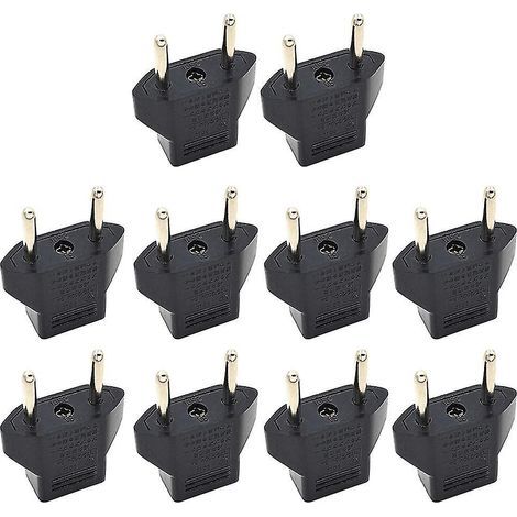 Lot de 10 adaptateurs de voyage (prise US vers EU) de type C (1/4)