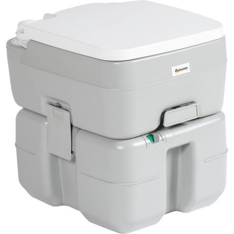 Toilettes portables 20 L avec indicateur de niveau, capacité de charge 150 kg, idéales pour le camping, les voyages, les personnes âgées, les caravanes et les bateaux. Dimensions : 33 x 40 x 43 cm. Co (1/5)
