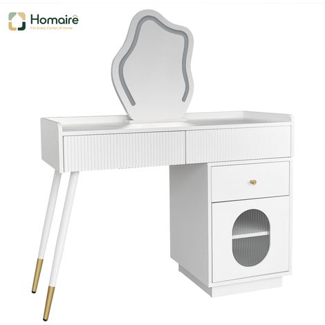 Flur- Garderobenschrank weiß aus Polyester 100 x 40 x 75 cm HOMAIRE (1/5)