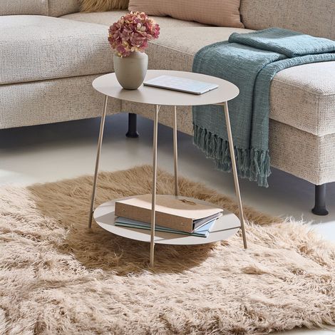 Table d'appoint ronde 50x50 cm en métal sable