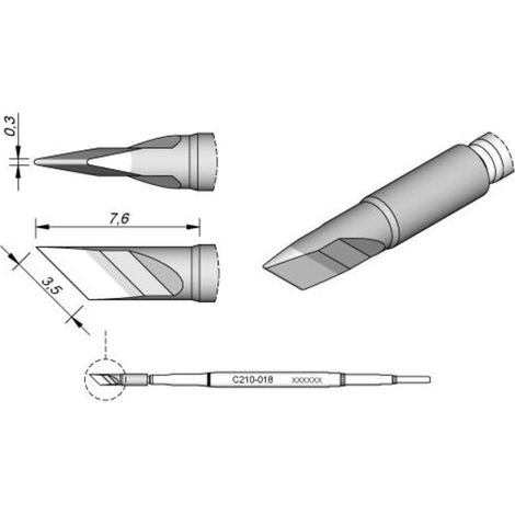 JBC C210016 a souder pour T210 spitz (1/2)