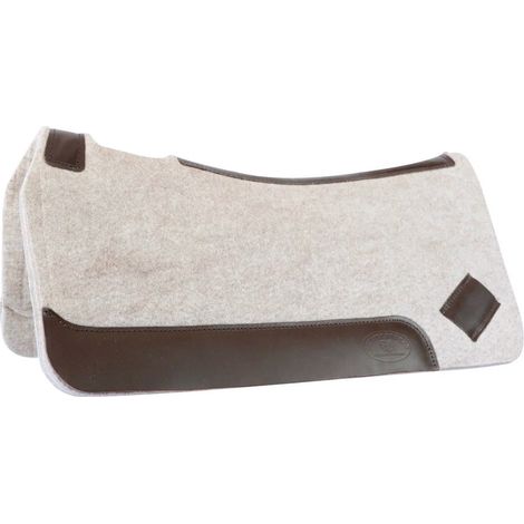 Grigio - Schabracke für Amerikanischen Reitsattel Modell Croco aus Filz mit Ledereinsätzen und Ledermesserband (1/5)
