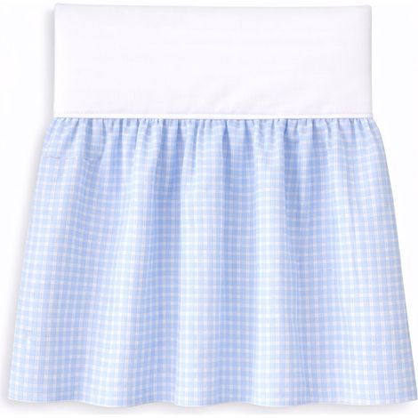 Mantovana per culla 120x60 cm - motivo a quadri blu (1/3)