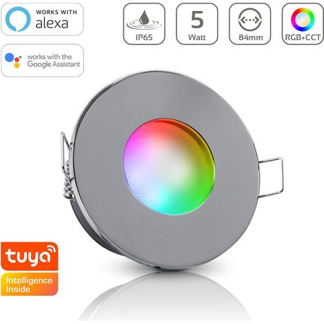 Einbauspot IP65 rund - Farbe: Chrom - LED Leuchtmittel: GU10 5W RGB+CCT Smart (1/5)