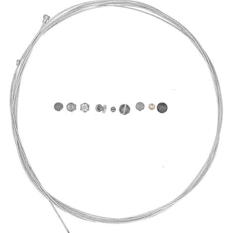 Câble de frein en acier de 2 mètres avec kit d'accessoires universel de réparation comprenant 9 embouts de réparation pour motos. (1/5)