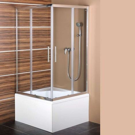 Polysan Carmen - Mampara de ducha 900x900x1500, cristal transparente MD5115 (1/4)