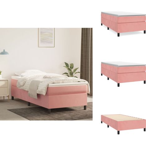 The Living Store Boxspringbettgestell Rosa 90x190 cm Samt - Rosa (1/5)