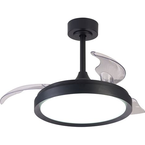 Plafonnier design, Ventilateur plafond LED MISTRAL MINI Noir en Metal, MANTRA (1/5)