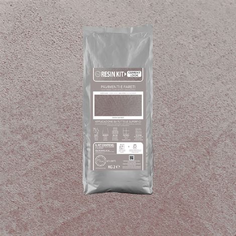 Kit Resina Cemento Fleur in Polvere per Pavimenti Pareti Piastrelle - Formato: 2 Kg - Colore: Indian Elephant